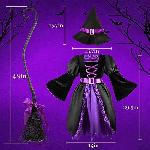 Disfraz de Bruja Morado con Luces para Niñas miniatura 7