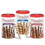 Pirouline Rolled Wafers - Best Flavor Mix, Chocolate Hazelnut, Dark Chocolate, and Vanilla Variety Pack - Rolled Wafer Sticks - 14 oz 3 Pack