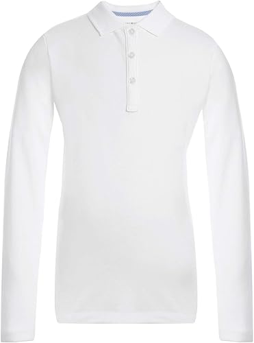 Tommy Hilfiger Camisa polo de manga larga entrelazada para niñas