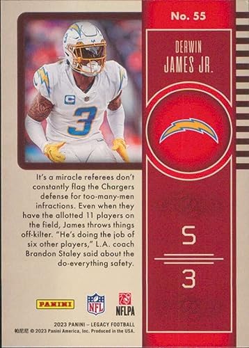 2023 Panini Legacy #55 Derwin James Jr. Los Angeles Chargers Official NFL Football Card in Raw (NM or Better) Condition image 4