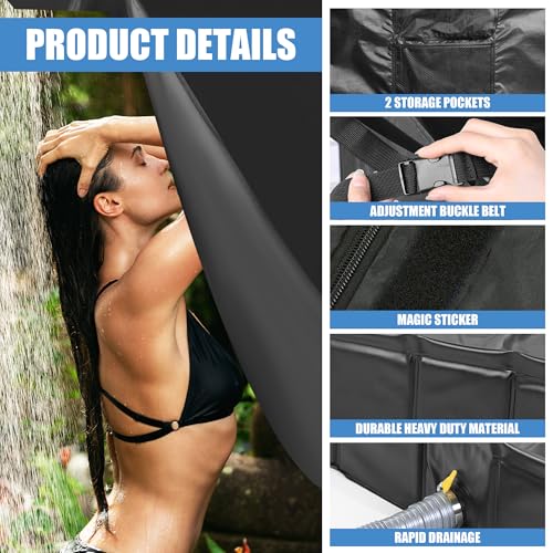 MABOZOO Tienda de Privacidad y Base de Ducha Plegable, Set Portátil para Camping con Base de Ducha y Tubería de Drenaje miniatura 3