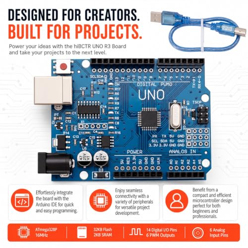 Arduino UNO R3 Board, ATmega328P, 16MHz, USB Cable - Image 3