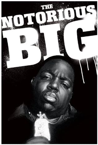 Notorious BIG Biggie Smalls Paint Pose B&W Black and White Large Music Art Poster 61 by 91.5cm