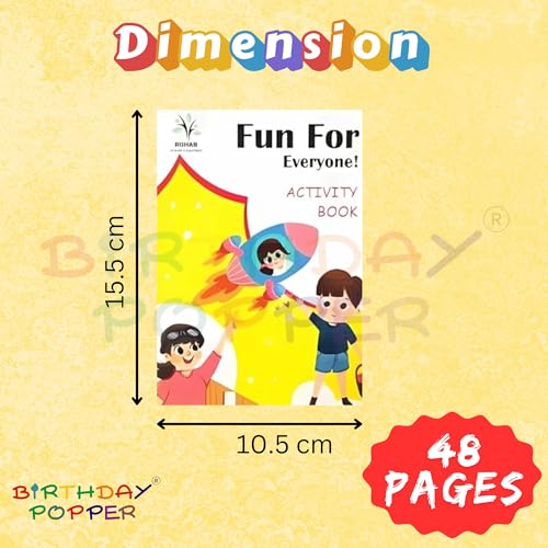 Image of Birthday Popper Activity Books - Set of 20 | Exciting Word Searches, Puzzles, Coloring Activities | Birthday Return Gifts for Kids Aged 3-8 Years