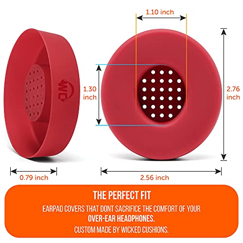 Image of WC SweatZ Solo - Patented Earpad Sweat Covers for Beats Solo 4, Solo 3 & Solo 2, Made by Wicked Cushions | Sweatproof & Machine Washable | Red