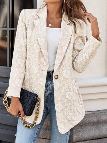 Casual Blazers for Women Floral Long Sleeve Open Front Business Baggy Long Blazer Suit Jackets2