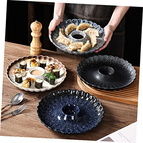 Plato de cerámica cuadrado para sushi y dumplings miniatura 7