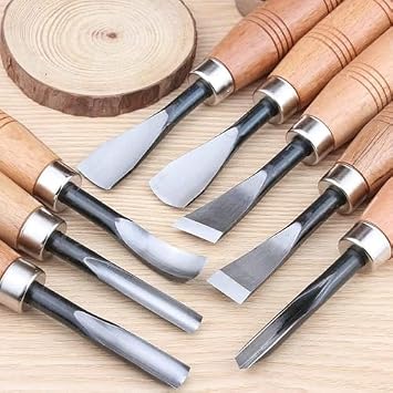 Wood Carving, Set of 8, Chisel Chisel, Hand Carving, Carving, Wood Carving Tools, Wood Carving Knife, Traditional Crafts, Wood Carving, Printing, Seal Carving, DIY Tools Long Style