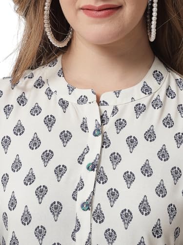 Image of BEATNIK Women's Off White Kurti | Fabric | Fit | Everyday | Casual Ethnic Wear