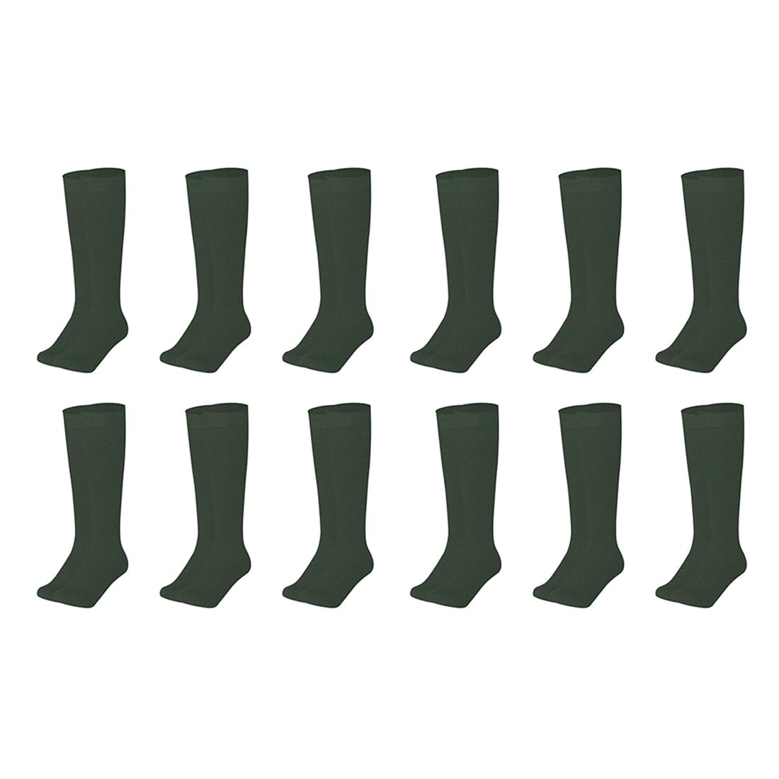 MUKHAKSH (Pack of 12 Pairs = 24 Socks Men Boys Cotton Lycra Green Knee Length Knee High Socks
