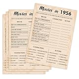 QUPT 70th Birthday Party Games, Movies in 1956 Games, Birthday Party Supplies for Adults, Fun 1956s Party Game，Pack of 30 Cards