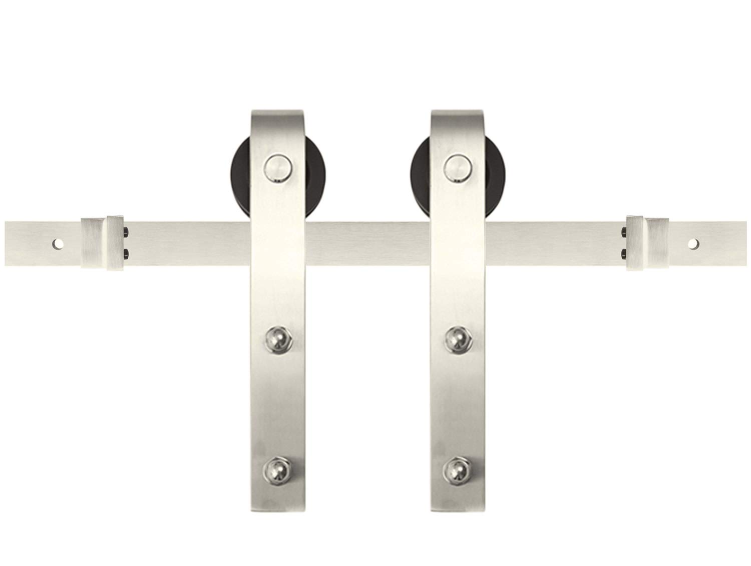 Miseno MBDH0005X78 78-3/4" Bent Strap Barn Door Hardware Kit - Satin Nickel
