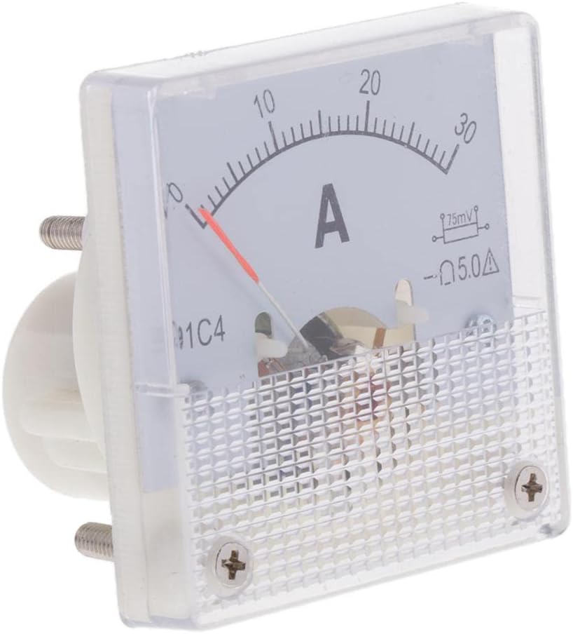 DC Ammeter Analog Panel Meter Amp Meter Current Panel Meter Gauge 0-30A(75mV)