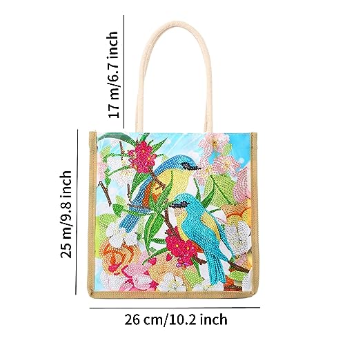 Uposao 5D Diamond Drawing Handbag Shopping Bag Foldable Grocery Tote DIY Craft Reusable Shopping Bag Eco-Friendly Gift Bag Art Handmade Storage Bags - Image 2
