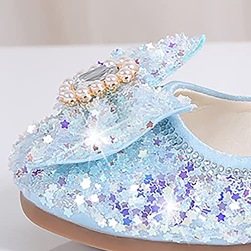 Girls Flat Soled Dress Shoes Rhinestone Bows Princess Family Party Jelly Shoes Leatherette Sandals3
