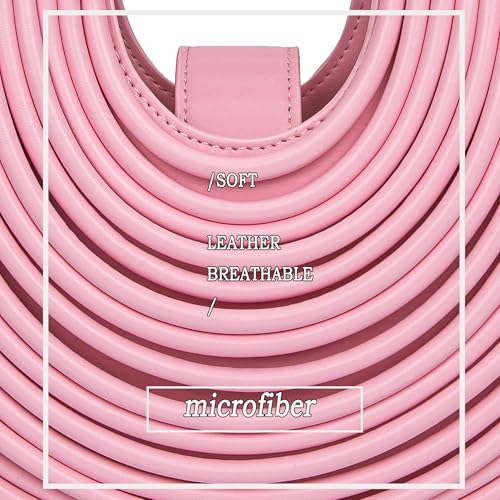Image of Trendy Woven Evening Clutch Purse Half Round Designer Shoulder /Crossbody Bag Top-Handle Satchel Handbags