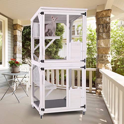 GUTINNEEN Cat House Outdoor Cage Large Catio Cat Enclosure with Window