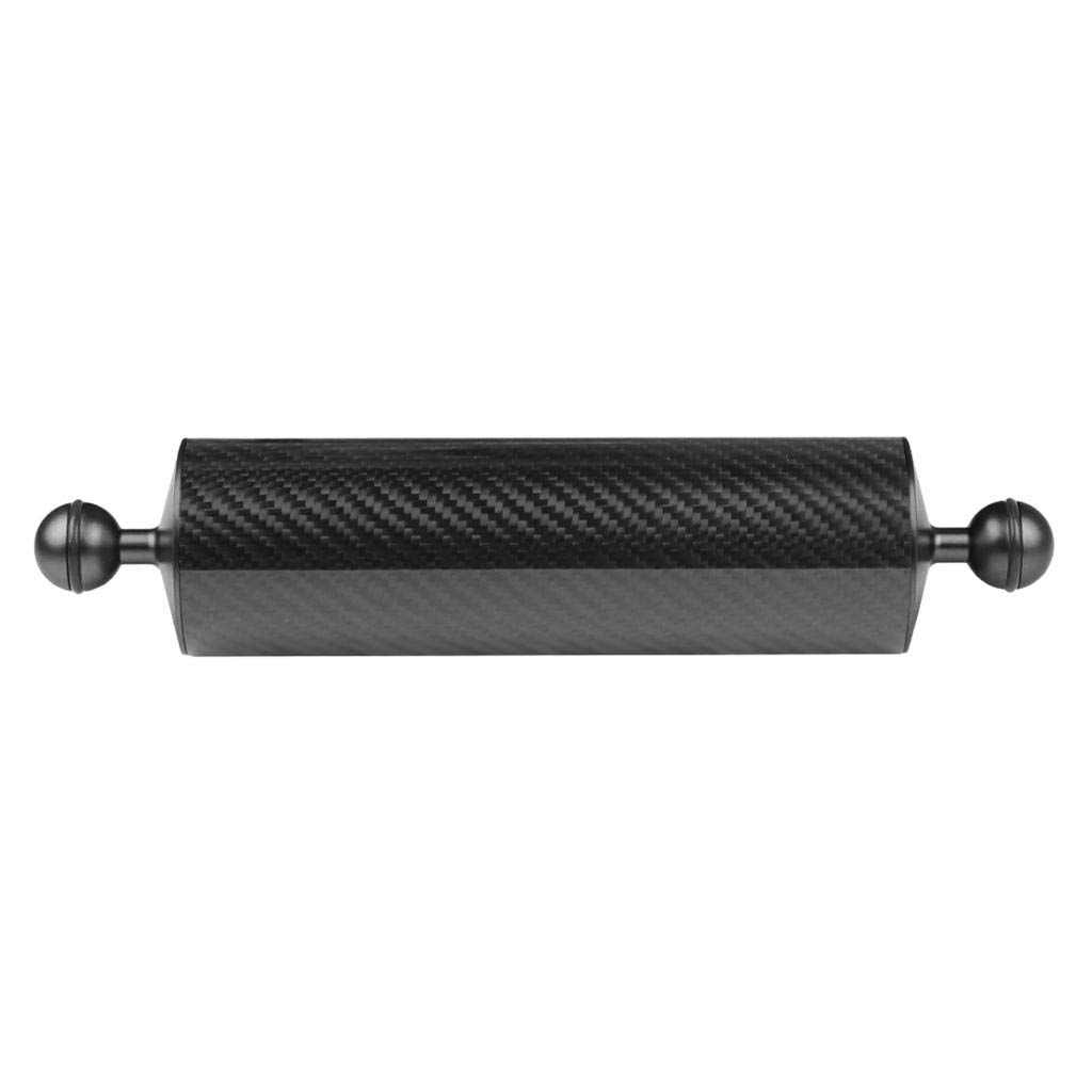 Gazechimp Unterwasser Float Arm Carbon Floating Dual Ball Arm Tauchen Auftriebssystem Für Tauchen Tray Video Licht/Strobe (D60mm, 10 Zoll) - Schwarz, 254 mm