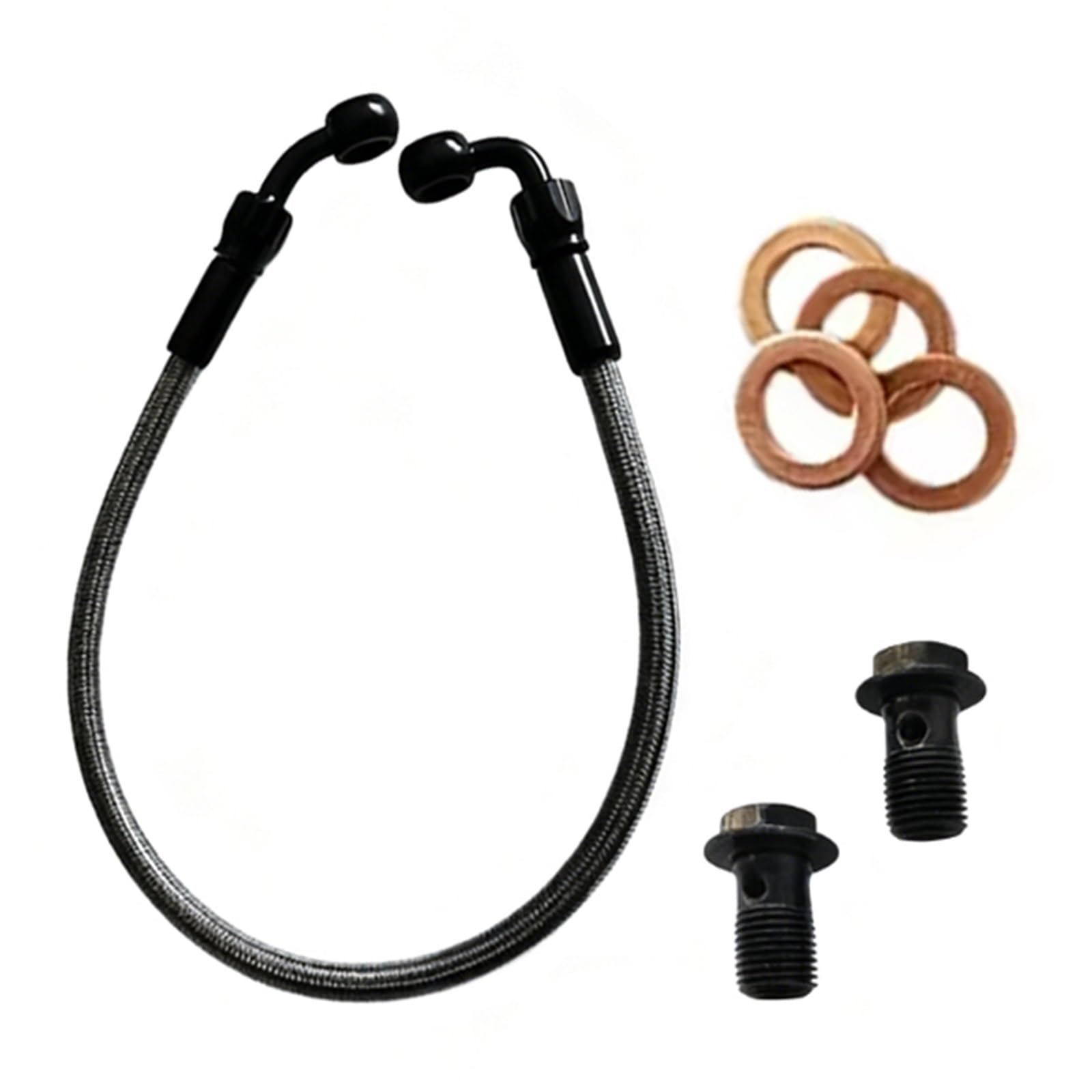 Hydraulic Brake Hose Motorcycle Accessories Hydraulic Clutch Tube Master Cylinder Oil Pipe 45°-90° Braided Brake Line Hose AN3 M10 Motocross Dirt Pit Bike(1800mm)