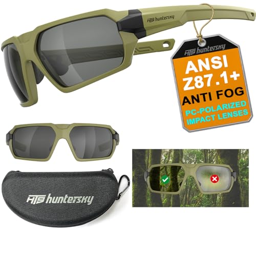 HUNTERSKY HTS Q37 occhiali da sole tattici polarizzati anti-appannamento per caccia, protezione dagli impatti balistici di grado militare, occhiali da corsa per motociclismo, corsa