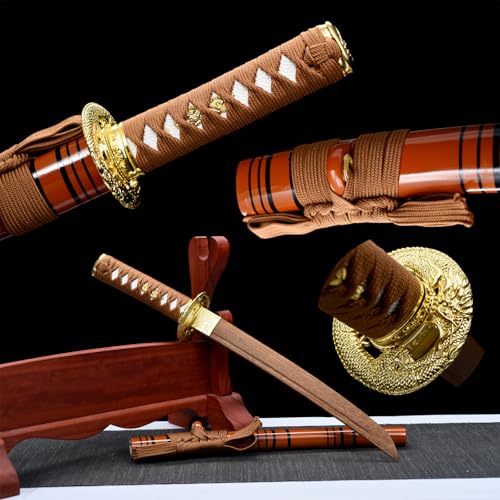 Espadas samuráis de madera hechas a mano de 55 cm,katana con funda de madera maciza,hoja de palisandro natural,adecuadas para decoración,regalo,cosplay,accesorios,kendo,entrenamiento,artes marciales