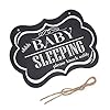 WINOMO Baby Sleeping Sign shhh BABY SLEEPING Please Knock Softly Wood Decorative Sign Nursery Hanging Plaque Baby Door Cot Sign #5