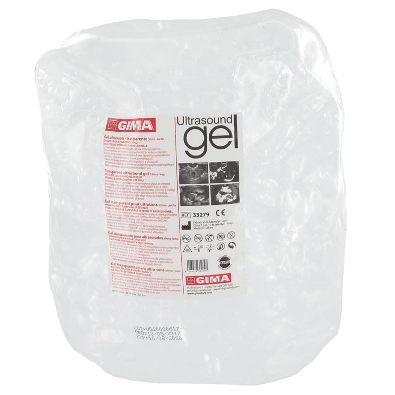KONIX 33287 Gel ultrasónico transparente, bolsa de 5 litros, paquete de 2