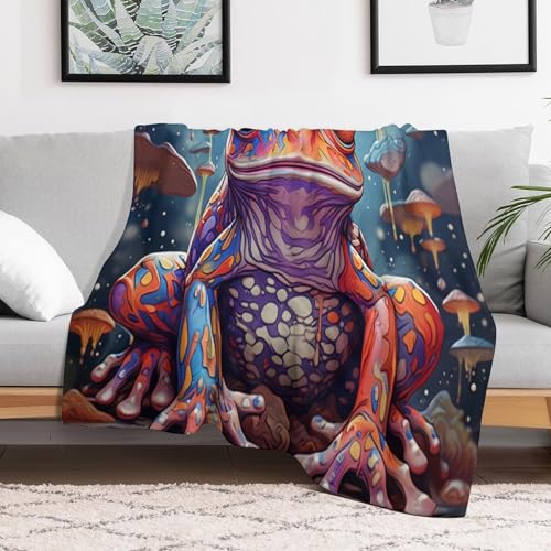 Couverture grenouille flannel pour éviter le froid sur le canapé