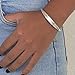 Hammered Sterling Silver Handmade Cuff Bracelet, Minimalist Simple Shiny Silver 1/4 inch Wide, 6 1/2 long, Thick and Solid, Gift for Her