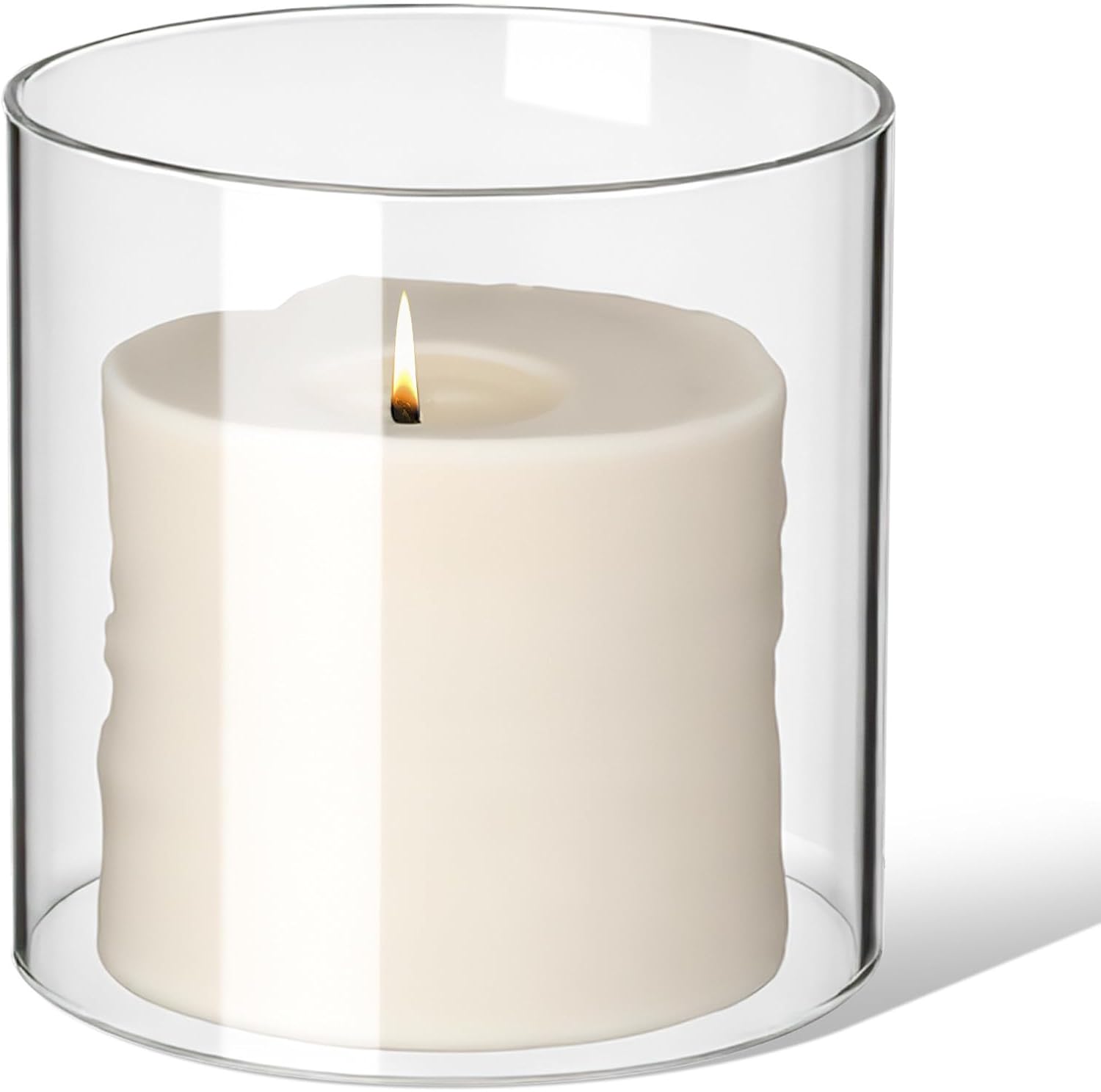 DECHOUS Clear Glass Hurricane Candle Holder Sleeve, 4x4 Inch