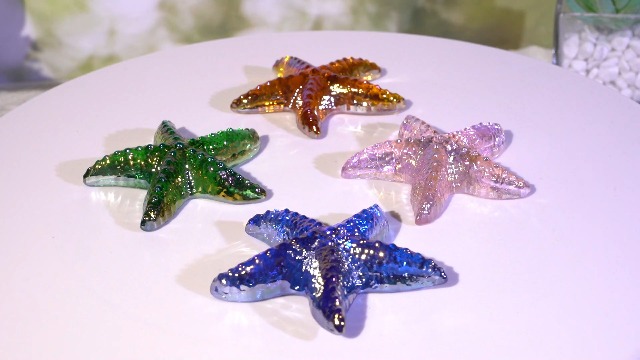 Amazon.com: Arikyrist 2.75in. Hand Blown Glass Green Starfish