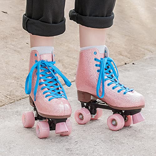 Tuosamtin Roller Skates for Women Girl Glitter Sparkle Quad Roller Skates for Outdoor and Indoor