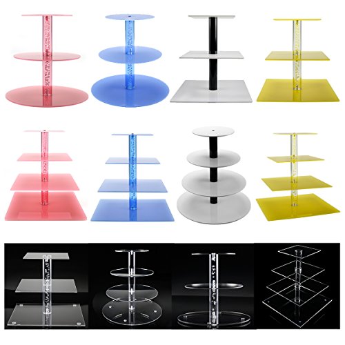 Buy DYCacrlic Cake Stand,2018 New Style 4 Tier Square Cupcake Stand