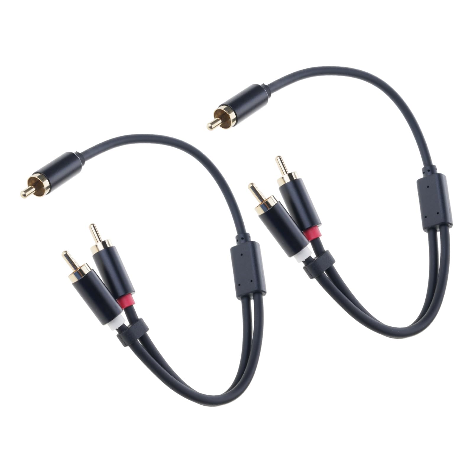 Maxtonser Short 30cm Auditory Splitter Cable With Gold Connectors Tip and Durability Nylon Construction Cord Anti Interferences