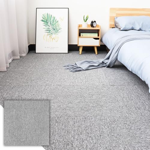 タイルカーペット タイルマット 置くだけ 大判『50×50cm』 業務用pvcフロアマット 床保護マット オフィスカーペット 事務所カーペット 商業カーペット 滑り止め 厚手吸音 断熱効果 磨耗に耐え 難燃 防音 洗える 床に保護 簡単な取り付け 原状回復