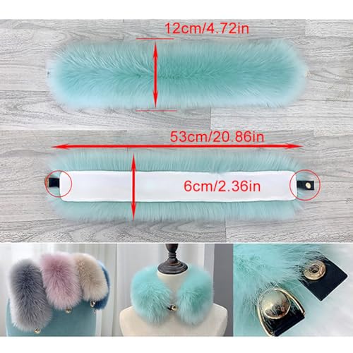 Faux Fur Collar, Women Winter Detachable Warm Plush Hood Trim Replacement for Coat Sweater Jacket4