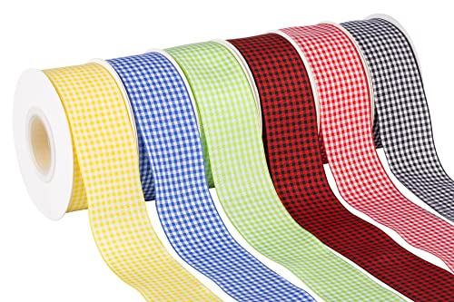 AVANAVA Gingham Ribbon 40mm Plaid Polyester Check Woven Ribbon for Crafts Gifting and Wedding (22 Meters-Roll, Red) - Image 4