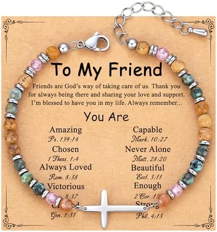 TONY & SANDY Christian Cross Bracelet for Women, Stocking Stuffer...