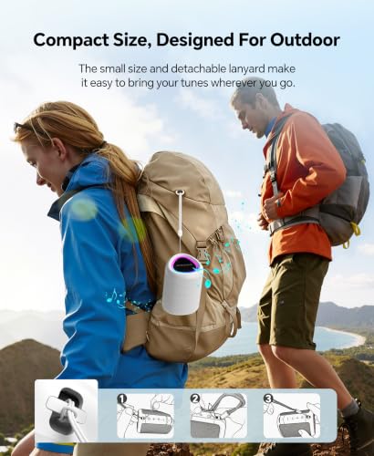 Image of Portable Bluetooth Speaker Beach Essentials: IPX5 Waterproof for Outdoor /Powerful HD Sound /Dynamic Light /All Day Playtime /Wireless BT 5.3 /TWS Pairing, Travel|Camping|Pool Accessorie, School Supplies