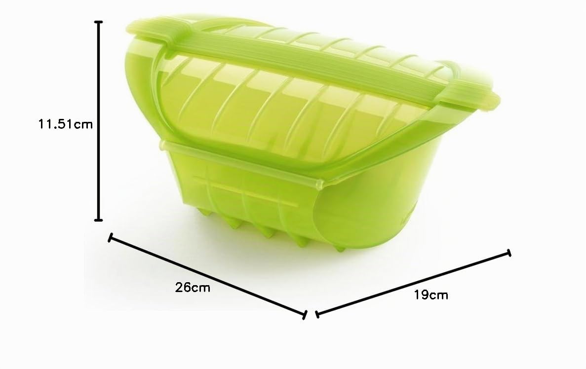 Lékué - Cocotte Ogya avec Filtre - Vert - 3-4 Personnes - Silicone Platine