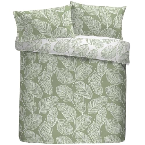 Fusion - Matteo - Easy Care Duvet Cover Set - King Bed Size In Green - 2