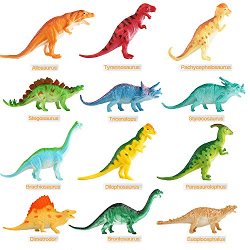 Dinosaur-Spielzeug Playsetvv mit 7 Zoll (12 Satz). Sichere Material mit gemischtem realistischem Dinosaurier, Yeoha Toys… – Bild 4