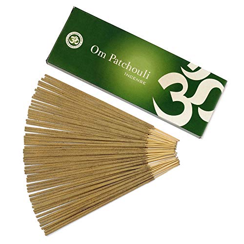 Om Patchouli Masala Incienso Sticks  Om Patchouli Incense Sticks - caja de 100 gramos - Crecimiento - Amor - Equilibrio - Atracción - Comercio justo