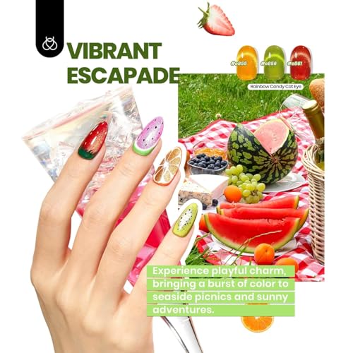 Image of Beetles Cat Eye Gel Nail Polish Set - 36 Colors Red Purple Brown Green Burgundy Magnetic Gel Polish Kit Base Glossy Matte Top Coat Soak Off UV DIY Salon Nail Art Gift for Women