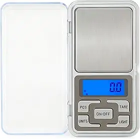 Mini Balança Digital de Alta Precisão de Bolso Portátil 0,1g até 500g com Visor Digital em LED com Função Tara e 2 Pilhas AAA Inclusas Premium