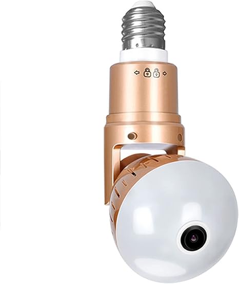 Lampadina WiFi telecamera IP panoramica wireless intelligente con base E27 sorveglianza di sicurezza per visione notturna audio bidirezionale con rilevamento del movimento 1080PBulb
