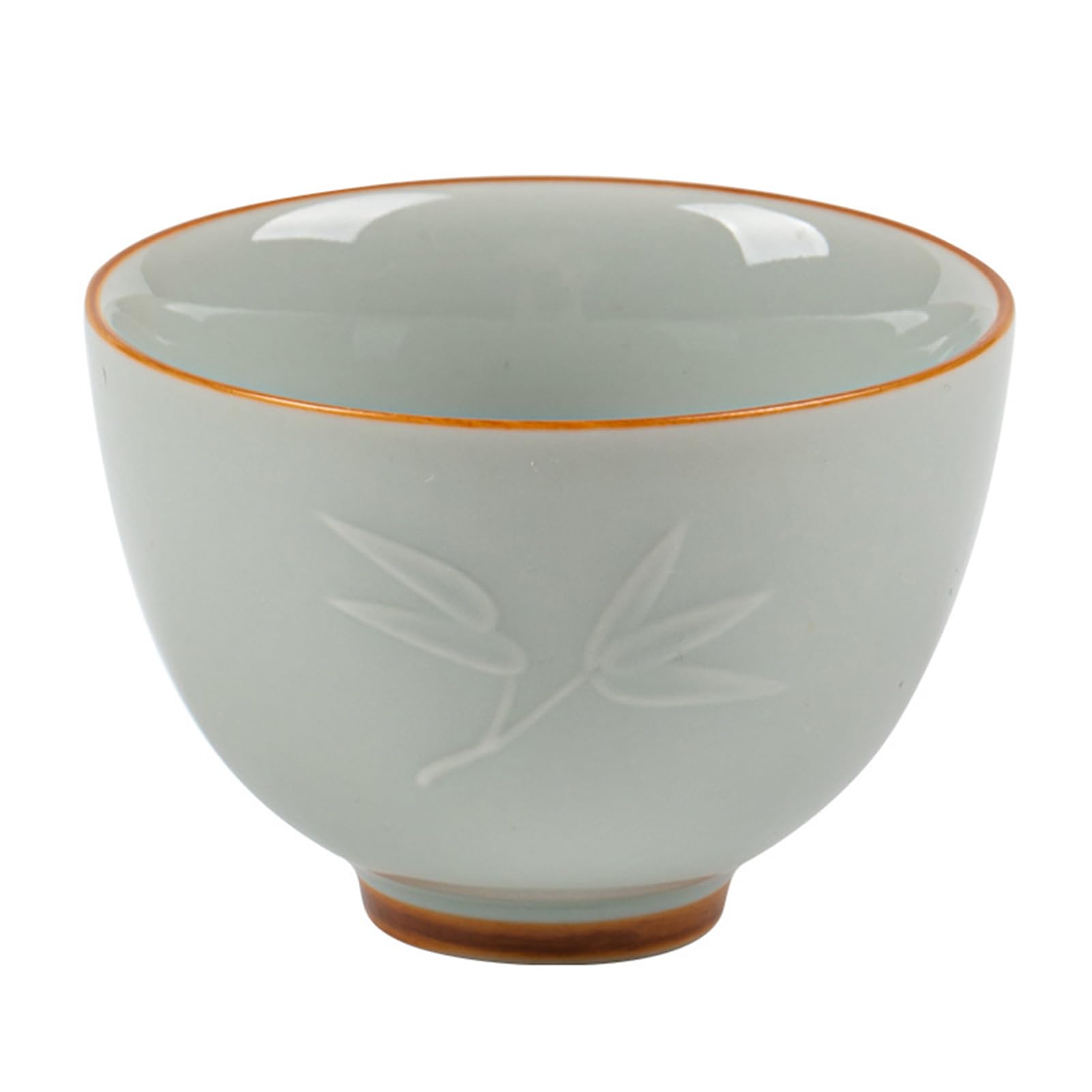 BYYLECL White Porcelain Chinese Teacup, Japanese Ceramic Sake Cups Embossed Tea Cups - 45ml Yasong Teacup