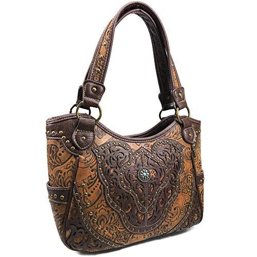 Zelris Women Western Floral Damask Pattern Medallion Concealed Carry Handbag Purse with Matching Crossbody Wallet3