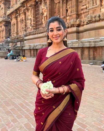 Image of South Cotton Gadwal Saree for Women | Celebrity Inspired Traditional Ethnic Wear | Chettinad & Kalyani Cotton Sarees | Soft Cotton Saree with Blouse Piece
