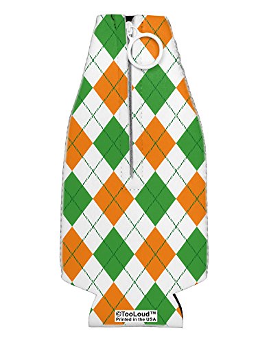 TooLoud Irish Colors Argyle Pattern Collapsible Neoprene Bottle Insulator All Over Print